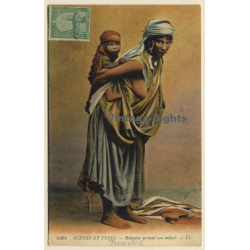 Maghreb: Bédouine Portant Son Enfant / Ethnic - Risqué (Vintage LL. PC 1910s)
