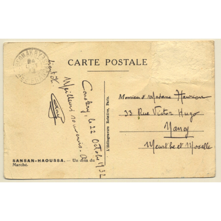 Sansané Haoussa / Niger: Indigenous On Market / Ethnic - Risqué  (Vintage PC 1931)