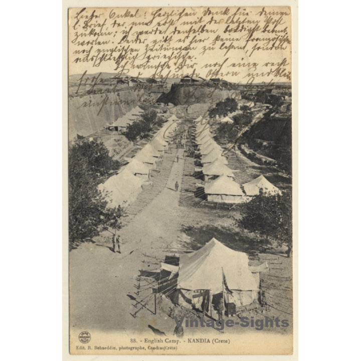Crete / Greece: English Camp - Kandia / Candia (Vintage PC 1906)