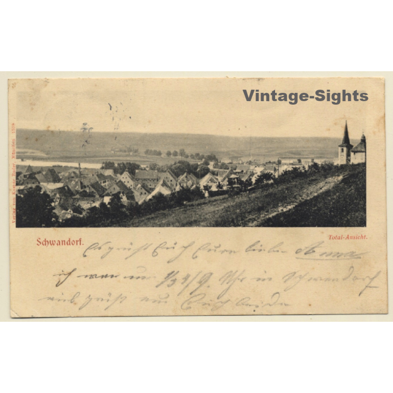 Schwandorf / Germany: Total View - Church (Vintage PC 1902)