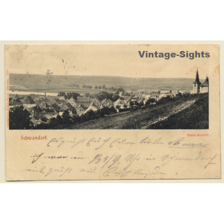 Schwandorf / Germany: Total View - Church (Vintage PC 1902)