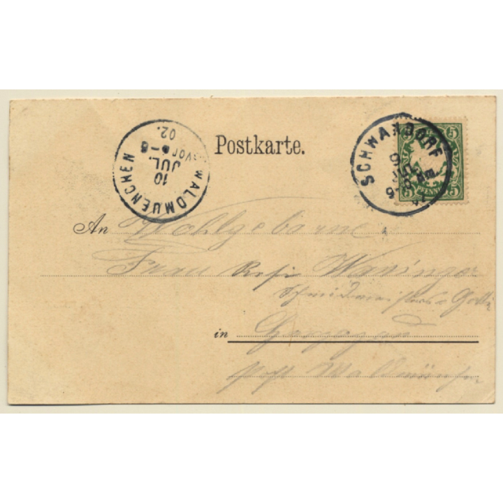 Schwandorf / Germany: Total View - Church (Vintage PC 1902)