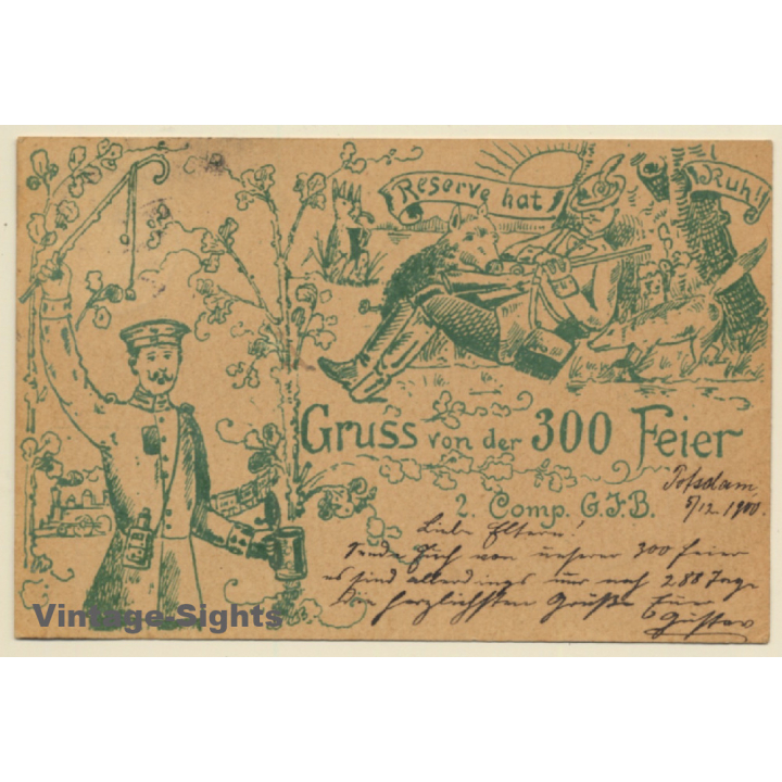 Gruss Von Der 300 Feier 2te Kompanie G.J.B. (Vintage PC 1900)