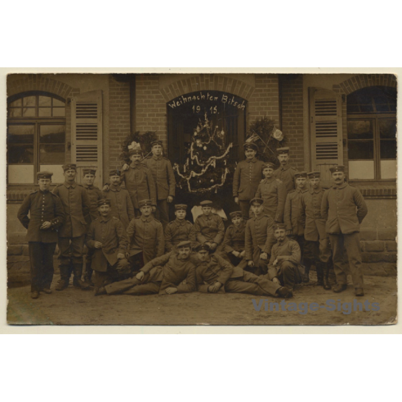 Bitsch / Switzerland: Soldaten Weihnachten 1915 (Vintage RPPC)