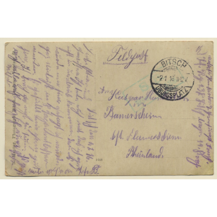 Bitsch / Switzerland: Soldaten Weihnachten 1915 (Vintage RPPC)