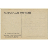 R. Schwarzenbach / Wädenswil-Zürich: Tree - Rock - Lake (Handpainted Vintage PC 1920s)