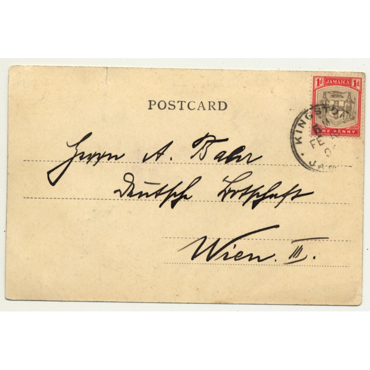 Kingston / Jamaica: King Street With Market (Vintage Postcard: 1906)