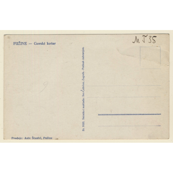 Fuzine - Gorski Kotar / Croatia: Old House - Backstreet Alley (Vintage RPPC)
