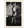 Natural Blonde Nude Pin-Up / Suspenders - Nylons (Vintage Photo ~1950s)