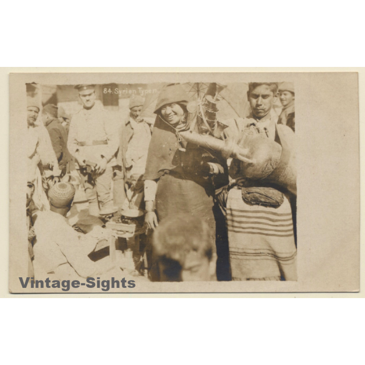 Syria: Indigenous On Market / Traditional Garbs (Vintage RPPC ~1910s/1920s)