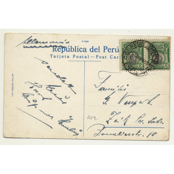 Lima / Peru: Paseo 9 De Dicembre (Vintage Coloured Postcard: 1922)