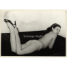 Longhaired Semi Nude On Couch / Panties - Eyes (Vintage Photo GDR ~1980s)