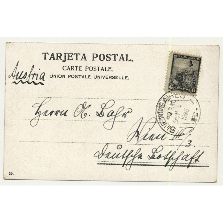 Buenos Aires / Argentina: Escuela Naval (Vintage Postcard: 1906)
