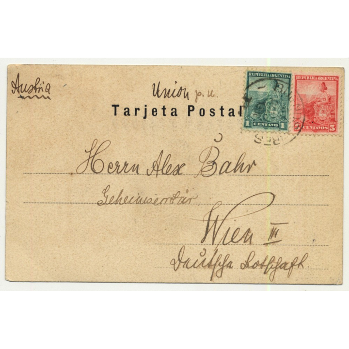 Buenos Aires / Argentina: Plaza Italia Y Monumento Á Garibaldi (Vintage Postcard: 1906)