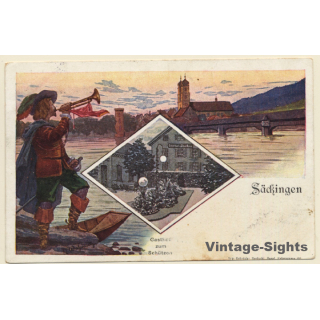 Bad Säckingen / Germany: Gasthof Zum Schützen (Vintage PC 1901)