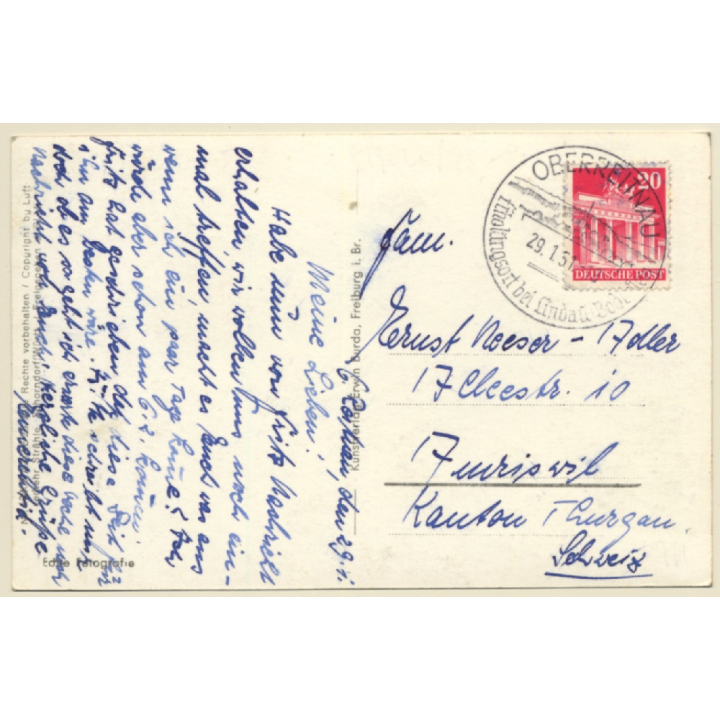 Oberreitnau Bei Lindau Im Bodensee / Germany: Aerial View (Vintage RPPC 1951)