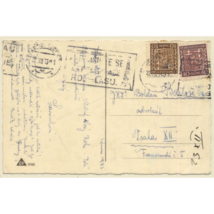 Snowmen Celebrate New Year / Stastny Novy Rok! (Vintage PC 1933)