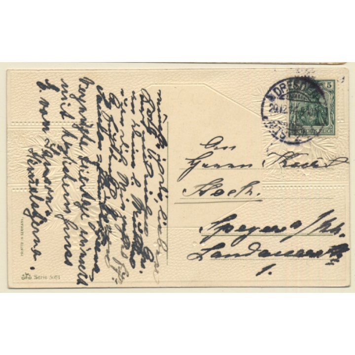 Little Girl With Snowman / Fröhliche Weihnachten (Vintage PC 1914)