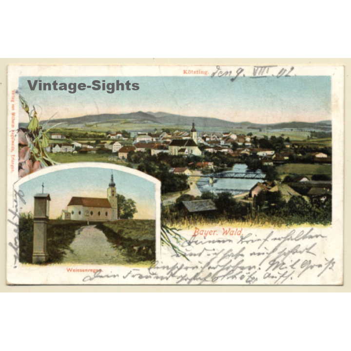 Bad Kötzting - Weissenregen / Germany: Total View - Church (Vintage PC Litho 1902)