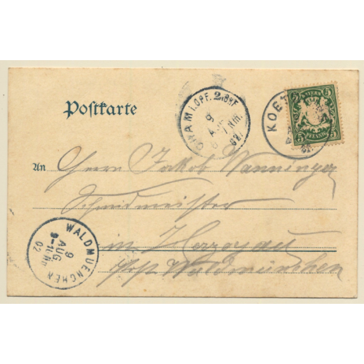 Bad Kötzting - Weissenregen / Germany: Total View - Church (Vintage PC Litho 1902)