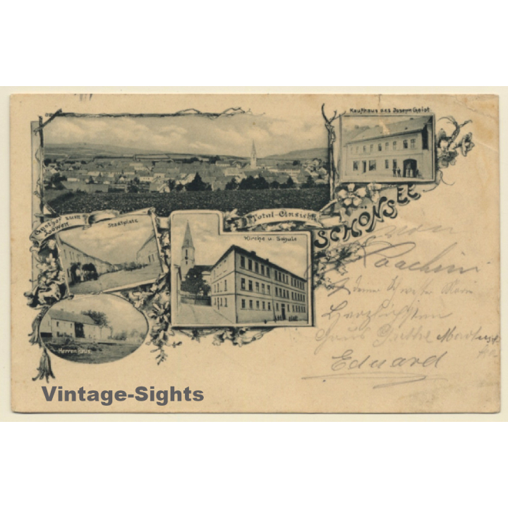 Schönsee / Bavaria: Gasthof Zum Löwen / Kaufhaus Joseph Geist (Vintage PC 1900)