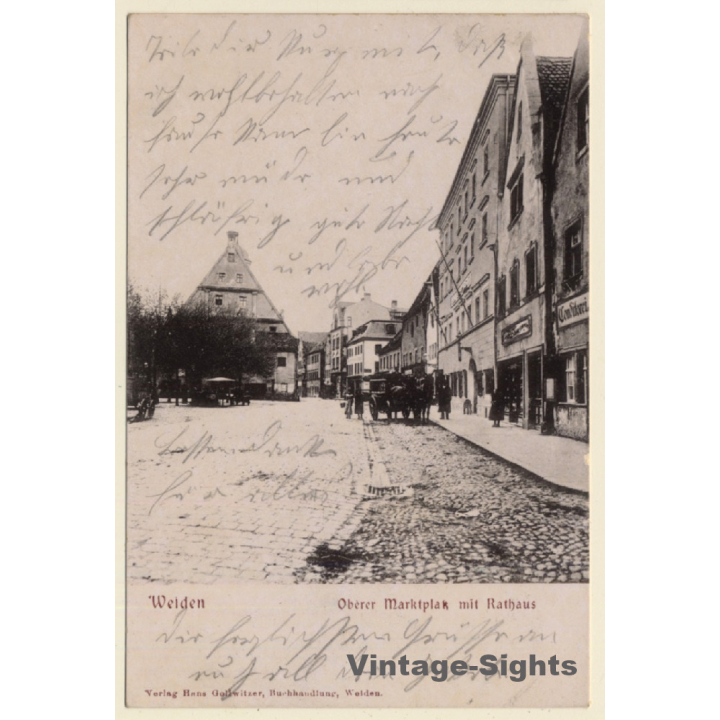 Weiden / Germany: Oberer Marktplatz Mit Rathaus (Vintage PC 1903)