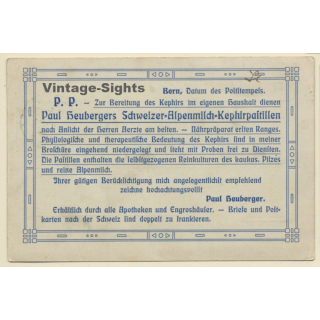 Paul Heubergers Schweizer Alpenmilch Kephirpastillen (Vintage PC 1909)