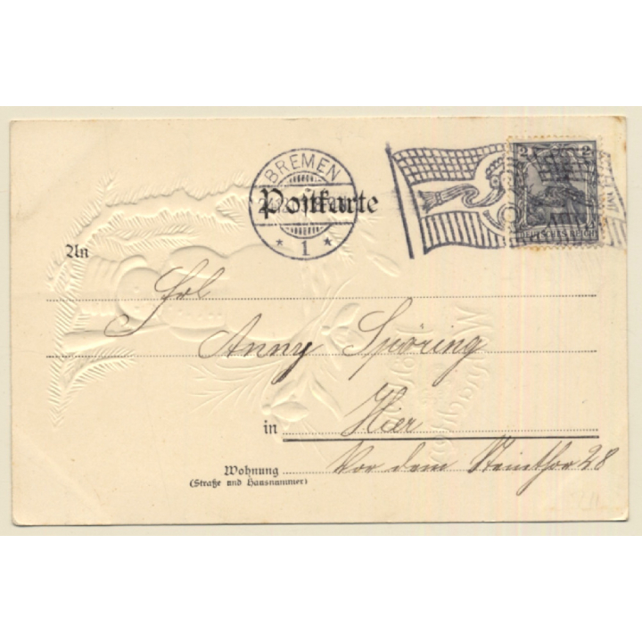 Schneeman - Fröhliche Weihnachten - Snowman (Vintage PC 1903)