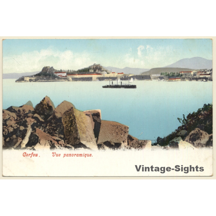 Corfu / Greece: Vue Panoramique / Steamer (Vintage PC 1900s)