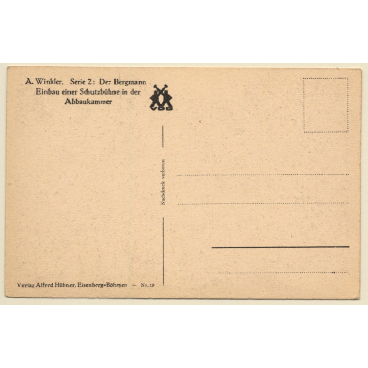 A.Winkler: Der Bergmann - Einbau Schutzkammer Abbaukammer (Vintage PC ~1920s)