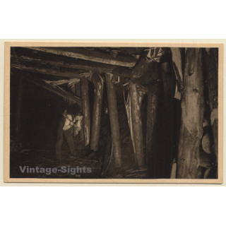 A.Winkler: Der Bergmann - Bruchholz In Druckhafter Strecke (Vintage PC ~1920s)