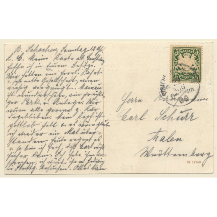 Bad Schachen / Germany: Lake Of Constance - Steamer (Vintage PC 1909)