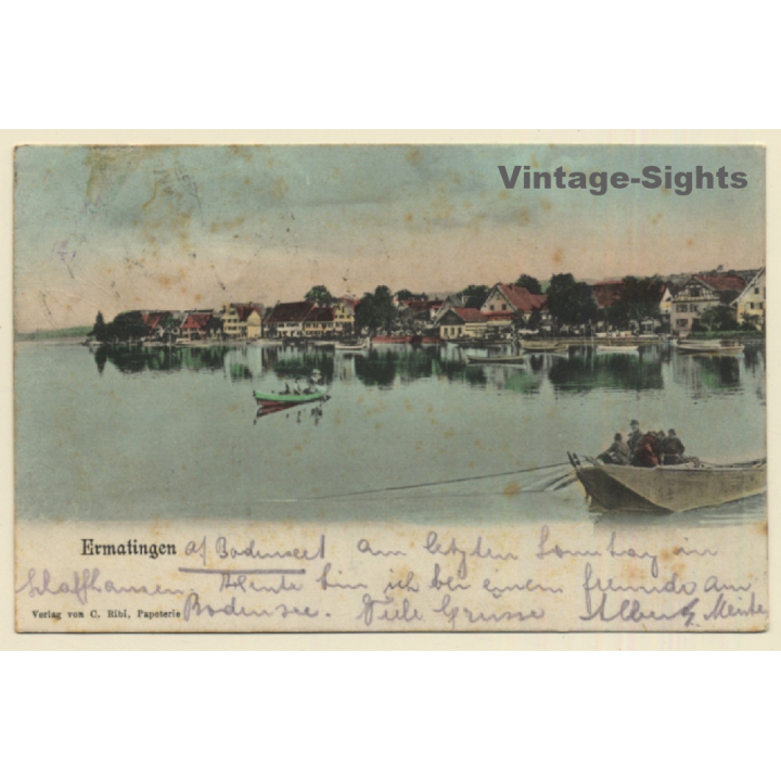 Ermatingen / Switzerland: View From Lake Of Constance (Vintage PC 1906)