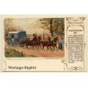 Das Postwesen: Brandenburgische Post - Pferdekutsche (Vintage PC Litho 1900)