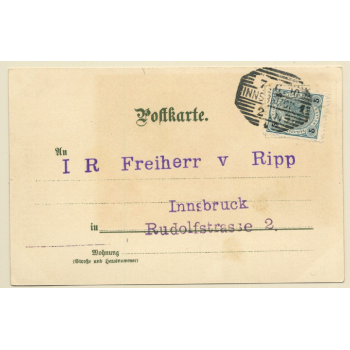 Das Postwesen: Brandenburgische Post - Pferdekutsche (Vintage PC Litho 1900)