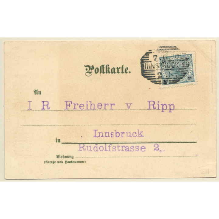Das Postwesen: Deutsche Reichspost (Vintage PC Litho 1900)