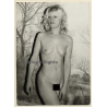 Natural Blonde Nude In Front Of Photo Wallpaper / Boobs (Vintage Photo GDR ~1980s)