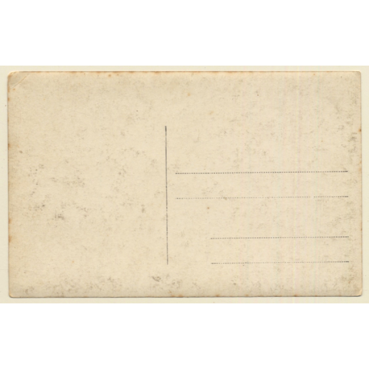 WW1: German Soldier In Front Of Railway Sleepers & Railway Bridge (Vintage RPPC 1915)