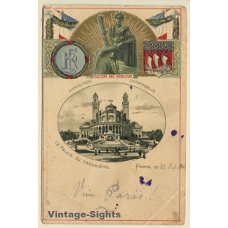 Paris: Expostion Universelle - Palais Du Trocadero (Vintage PC Litho 1900)