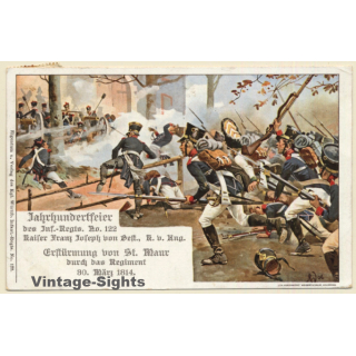 Jahrhundertfeier 4. Württ. Infanterie Regiment 122 (Vintage PC Litho 1906)