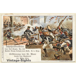 Jahrhundertfeier 4. Württ. Infanterie Regiment 122 (Vintage PC Litho 1906)
