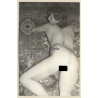 Rear View: Natural Nude On Oriental Carpet / Butt (Vintage Photo GDR ~1980s)