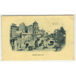 Buenos Aires / Argentina: Avenida Santa Fe (Vintage Postcard: ~1900)