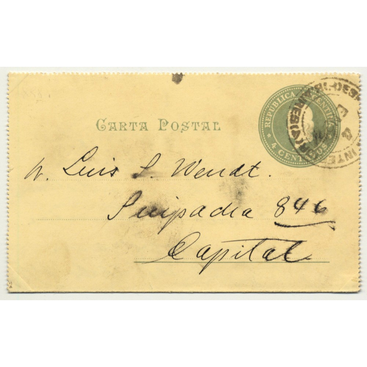 Buenos Aires / Argentina: Avenida Santa Fe (Vintage Postcard: ~1900)