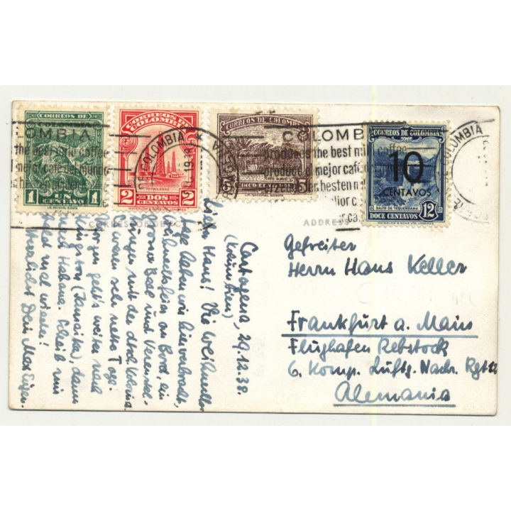 Cartagena / Colombia: Barrio De La Papa (Vintage Postcard: 1938)