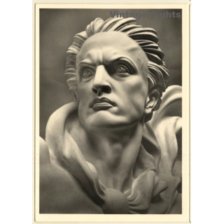 Arno Breker: Der Wächter (Ausschnitt) / Nude Sculpture (Vintage RPPC 1930s/1940s)