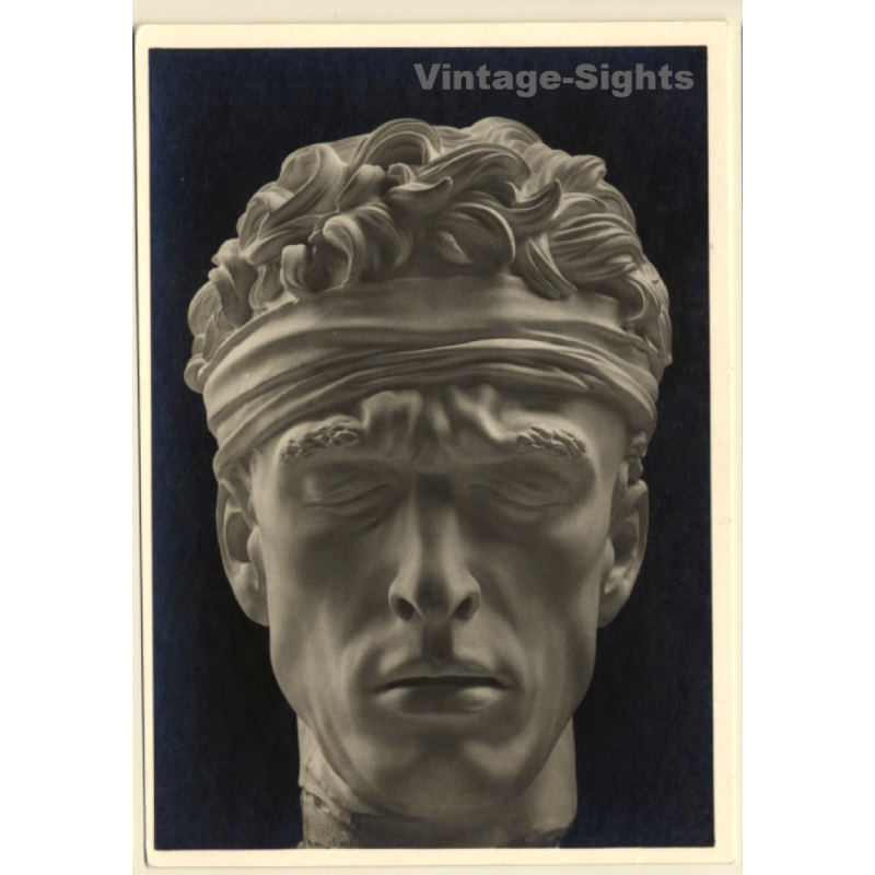 Arno Breker: Verwundeter (Ausschnitt) / Nude Sculpture (Vintage RPPC 1930s/1940s)