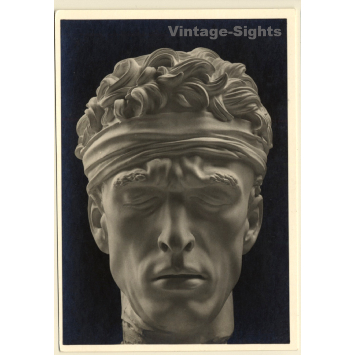 Arno Breker: Verwundeter (Ausschnitt) / Nude Sculpture (Vintage RPPC 1930s/1940s)