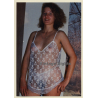 Natural Nude Curlyhead In Transparent White Lingerie (Vintage Photo GDR ~1980s)