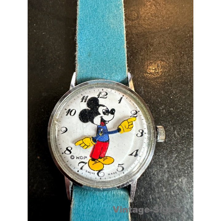Vintage Mickey Mouse Wristwatch W.D.P. Walt Disney - Swiss Made (Not Working)